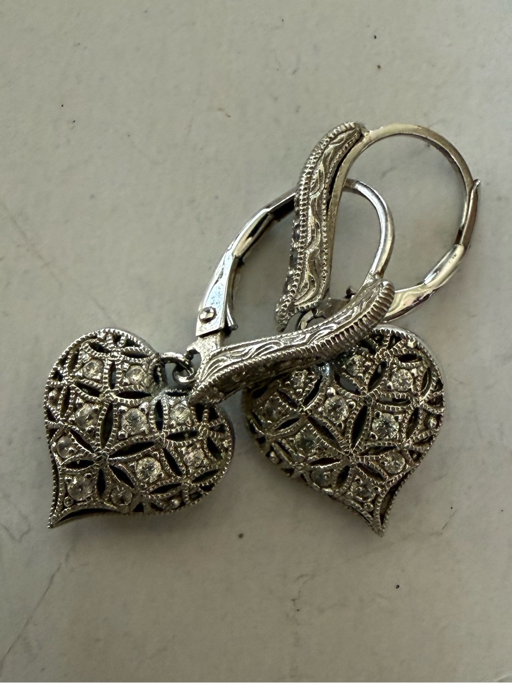 TACORI Sterling Heart Dangle CZ Earrings